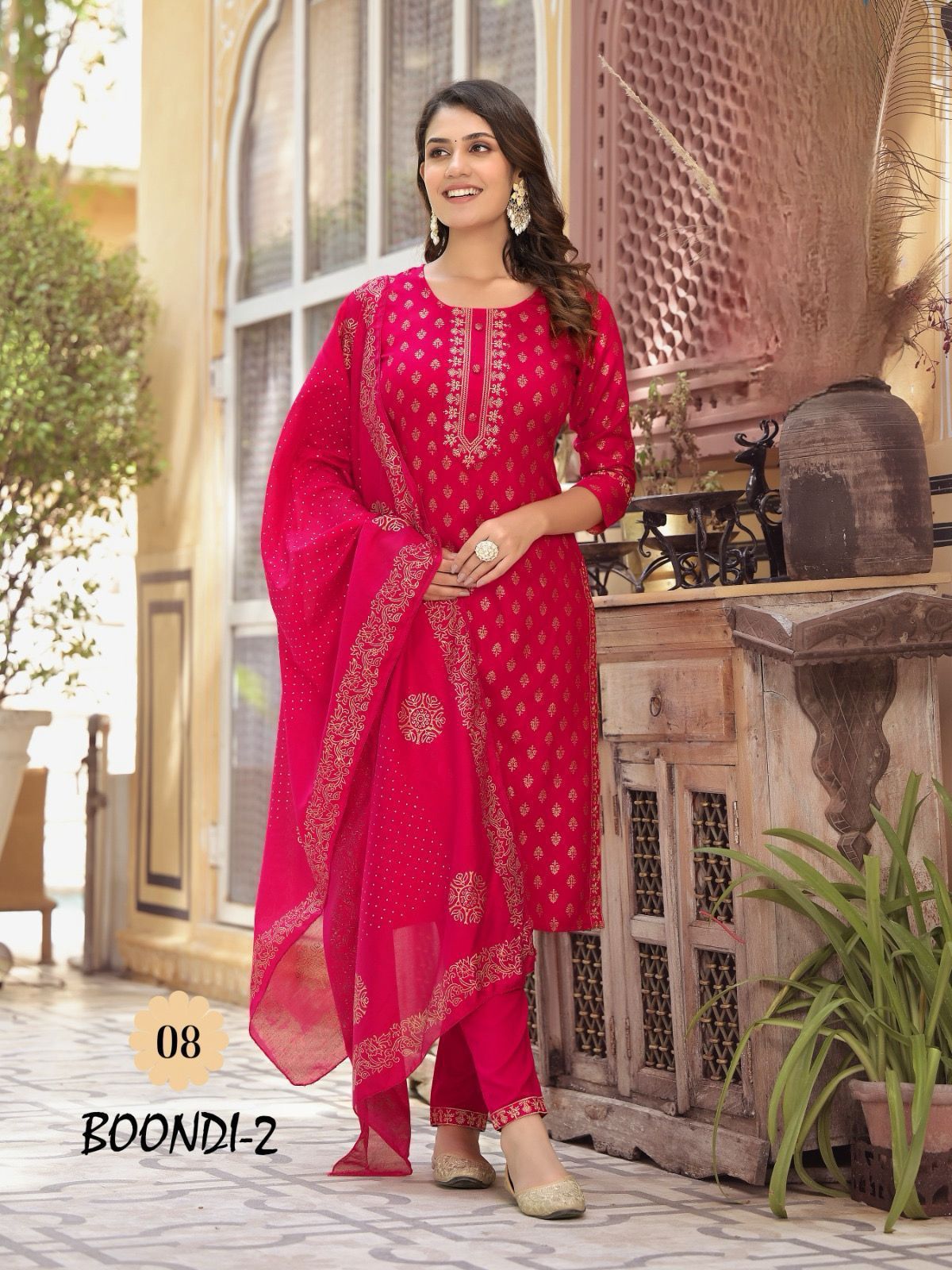 Boondi 2 By Kiya Rayon Printed Kurti With Bottom Dupatta Catalog